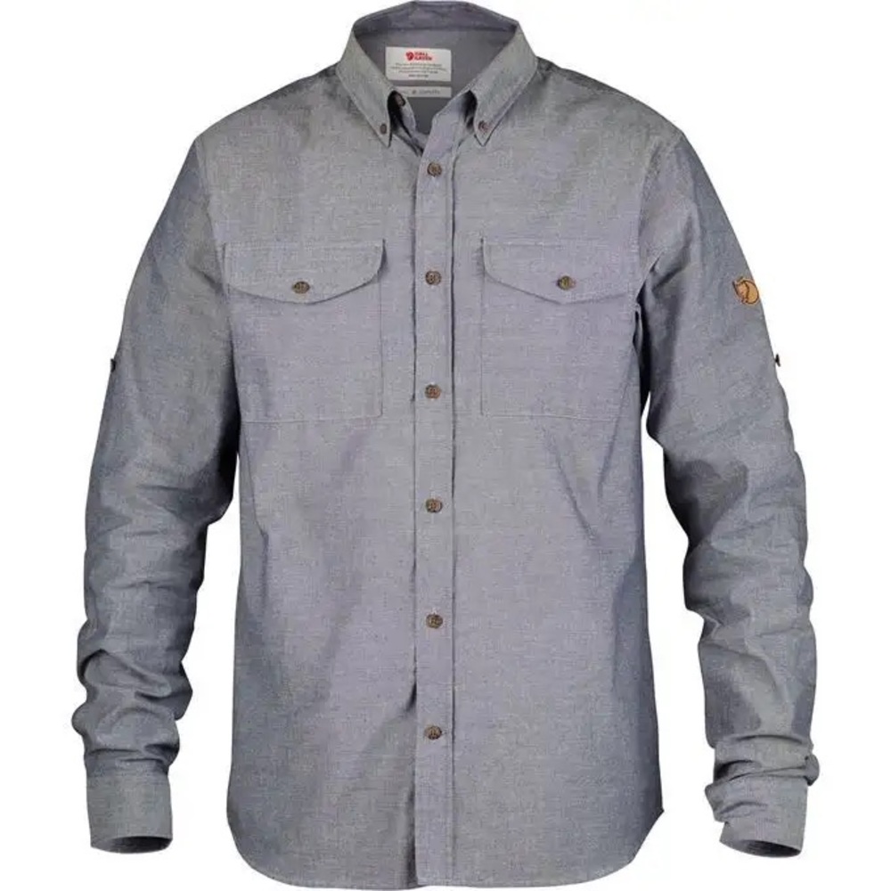 Fjallraven ÖVIK CHAMBRAY SHIRT — navy, mens US L